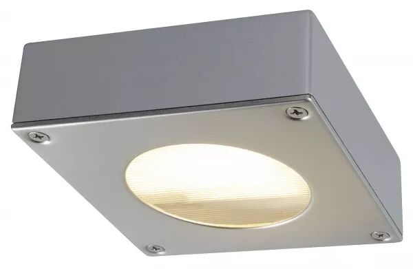 QUADRASYL, applique ext�rieure, gris argent, GX53/TCR-TSE, 9W max, IP44, collerette inox 304 (111482)