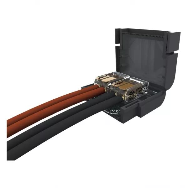 1 Mini boite de jonction 0,6kV, 32A IPX8, avec gel isolant et borne rapides, 2x2 (232071)