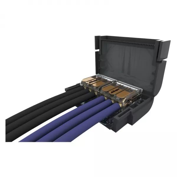 1 Mini boite de jonction 0,6kV, 32A IPX8, avec gel isolant et borne rapides, 2x3 (232074)