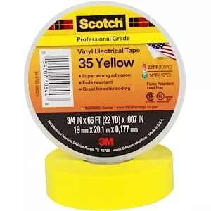 3M Scotch 35 Ruban isolant �lectrique hautes performances 20m x 19mm Jaune (80052)