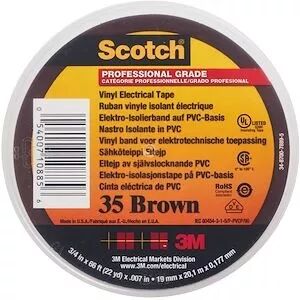 3M Scotch 35 Ruban isolant �lectrique hautes performances 20m x 19mm Marron (80053)
