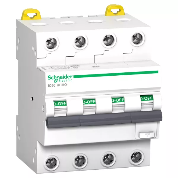 Acti9 iC60 RCBO - Disjoncteur diff. 400Vca - 4P 20A 30mA - Crb C - 6kA - Type AC (A9D57420)