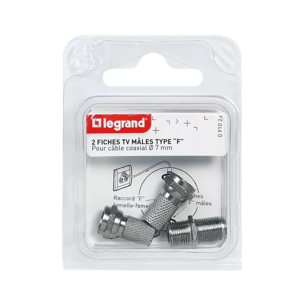 ADAPTATEUR \ F\  FEMELLE POUR FICHE TV COAXIALE - AVEC 2 FICHES \ F\  M�LES � VISSER