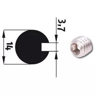 Adaptateur d\'axe tubulaire 14x3,7mm goutte avec vis m5x5 pr�-mont�e (9014321)