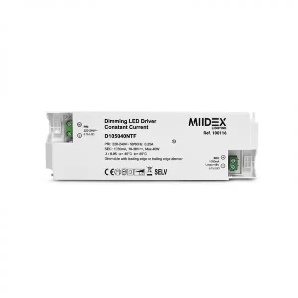ALIM LED 19-38V DIM COUPURE DE PHASE 40W 1050MA IP20