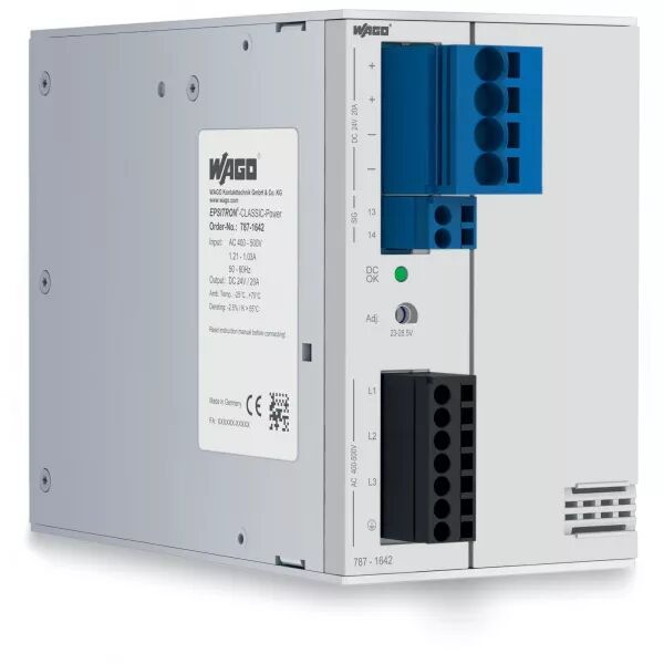 ALIMENTATION � D�COUPAGE CLASSIC 3 X 400 V AC / 24 V DC - 20 A - RELAIS DC OK