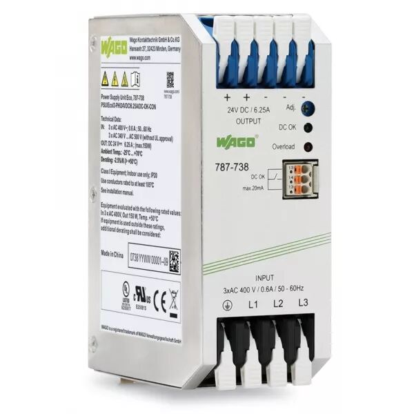 ALIMENTATION � D�COUPAGE ECO 3 X 400 V AC / 24 V DC - 6.25 A - RELAIS DC OK