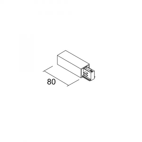ALIMENTATION DROITE POUR RAIL 3 ALLUMAGES 023 DALI BLANC