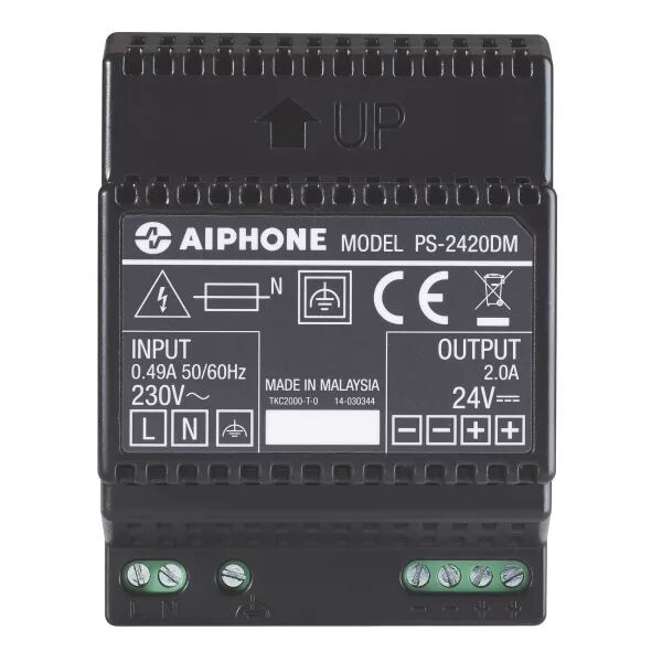 ALIMENTATION MODULAIRE 230 VAC / 24 VCC - 2 A, FIXATION RAIL DIN 4 MODULES