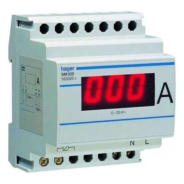 Amp�rem�tre digital 0-20A branchement et lecture directe (SM020)