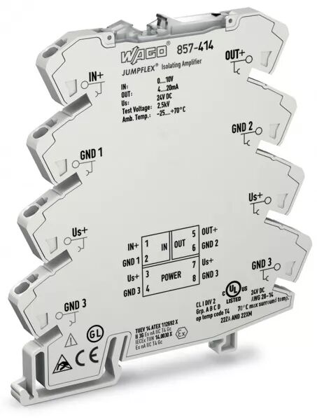 AMPLIFICATEUR ISOLATEUR � R�GLAGE FIXE 0-10 V / 4-20 MA