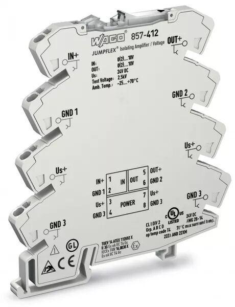 AMPLIFICATEUR ISOLATEUR � R�GLAGE FIXE 0(2)-10 V / 0(2)-10 V