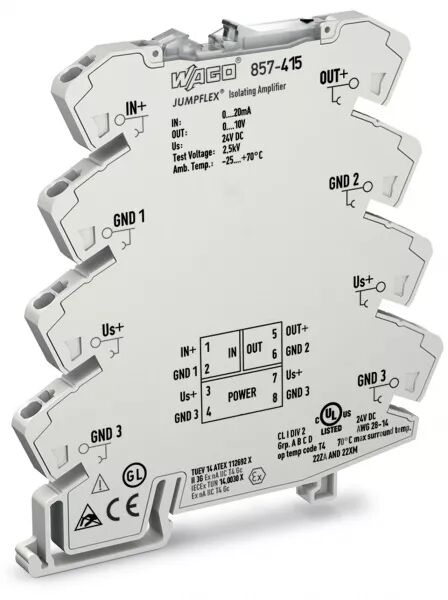 AMPLIFICATEUR ISOLATEUR � R�GLAGE FIXE 0-20 MA / 0-10 V