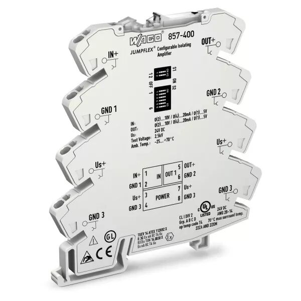 Amplificateur isolateur configurable courant/tension857-400