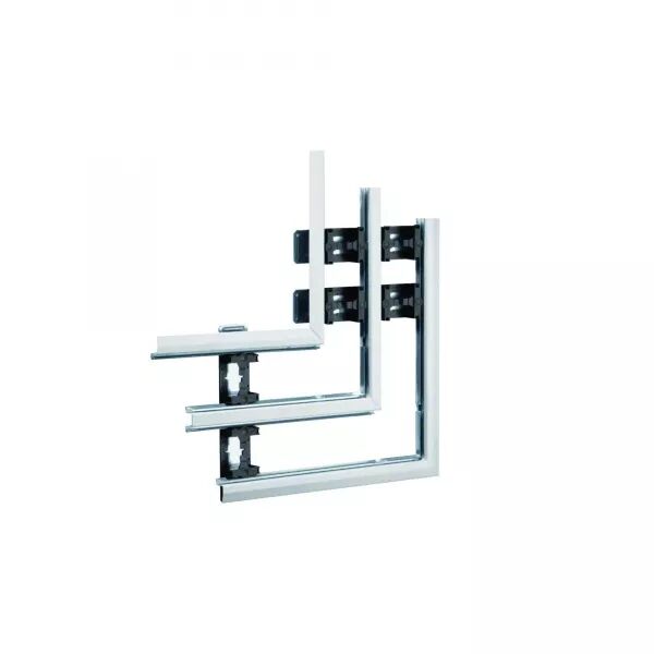 ANGLE PLAT POUR BKIS �PAIS 25MM DOUBLE HAUTEUR ACIER RAL 9016 PURE