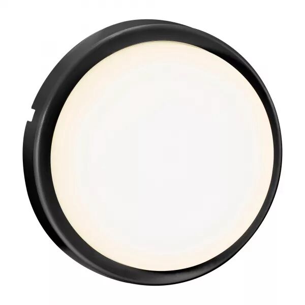 APPLIQUE MURALE - CUBA ROND -  PLASTIQUE - NOIR - LED MODULE INCL.