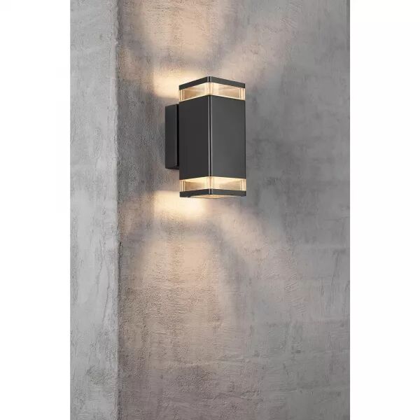APPLIQUE MURALE - ELM DOUBLE - ALUMINIUM - NOIR -  GU10