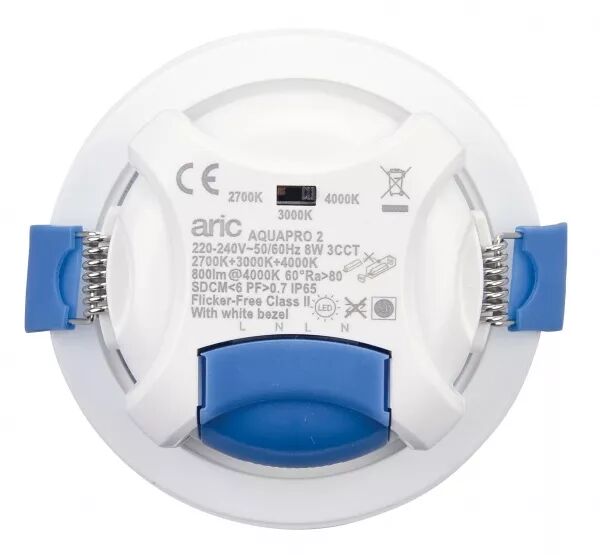 AQUAPRO BLC 8W 30000H IK02 IP20/65 60� RG0 800 LM CCT 2700-3000-4000K