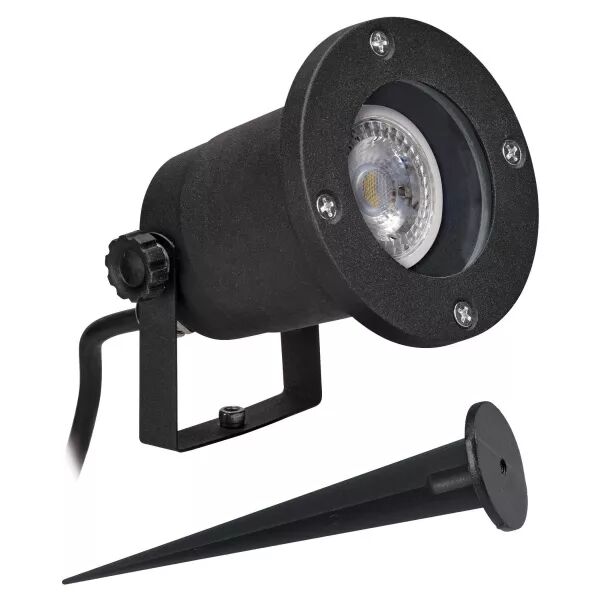 ASTER - Proj. Ext. IP65 IK07 GU10, basc., noir, a/lpe LED 6W 3000K 470lm incl. (50205)