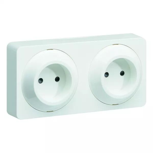 ateha prise de courant double horizontale 2P complet (WJC142B)