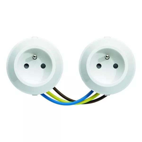 ateha prise de courant double horizontale 2P+T  pr�cabl�e associable (WJA122B)