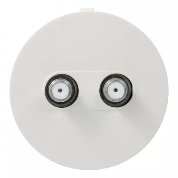 ateha Prise TV double type F  associable pour r�seaux c�bl�s (WJA258B)