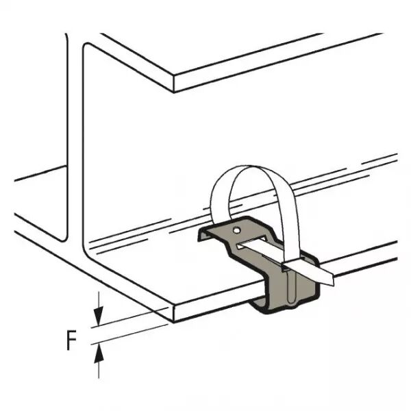 Attache bord de t�le pour plat 3-10 mm et collier 6-9 mm. 25 pi�ces (861029)