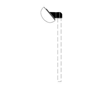 ATTACHE ET CONSOLE 40� SIMPLE POUR POTEAU D42, POUR CHIP OVALE 25 - 000800