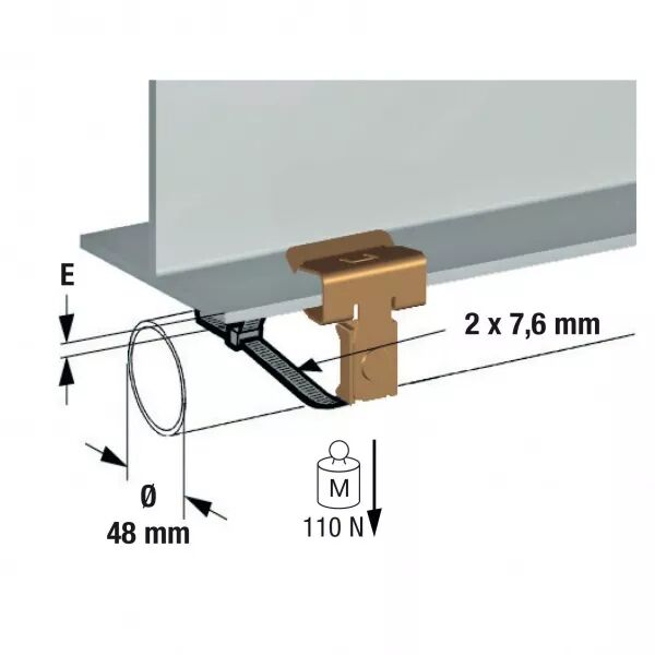 Attache pour plat 14 - 20 et collier 2 x 8mm (861597)