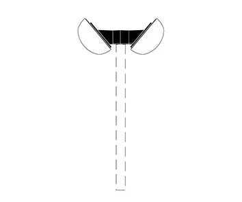 ATTACHES ET CONSOLES 40� DOUBLE POUR POTEAU D42, POUR CHIP OVALE 25 - 000810
