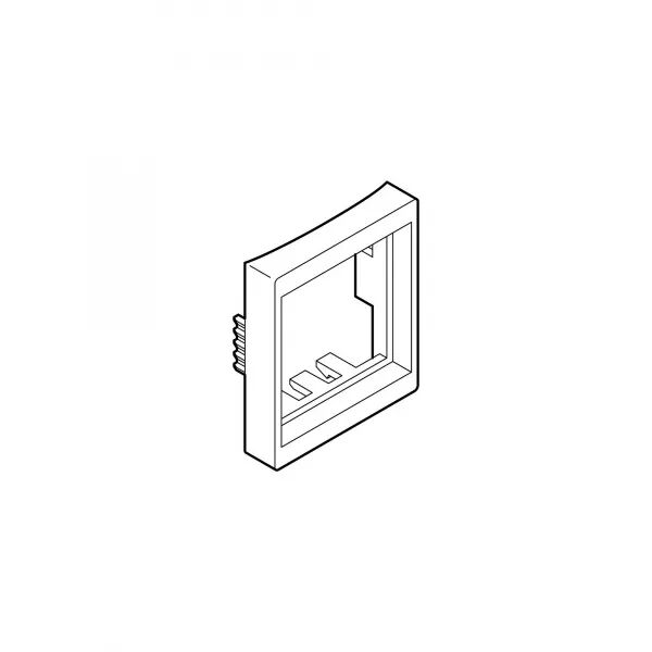 Bague adaptateur pour prise informatique 45x45mm-Pour plinthe Keva-PVC Blanc