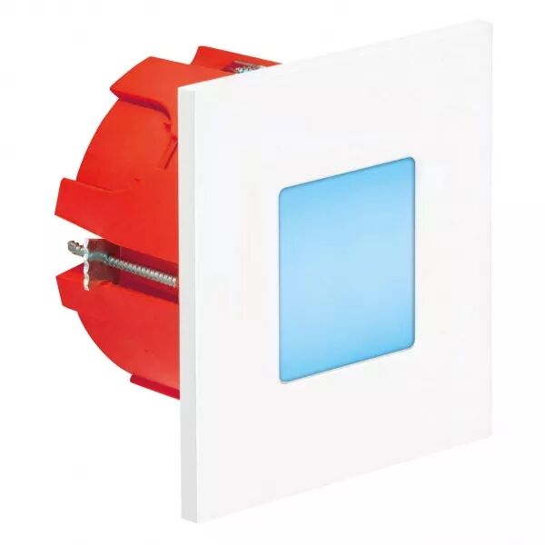 BALIZ 2 - Encastr� Mur carr�, fixe, blanc, LED int�g. 1,8W bleu (50381)