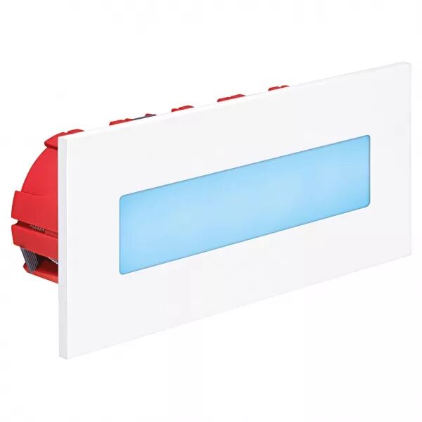 BALIZ 3 - Encastr� Mur rectang., fixe, blanc, LED int�g. 3,8W bleu (50383)