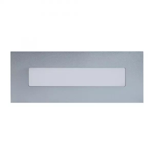 BALIZ 3 - ENCASTR� MUR RECTANG., FIXE, GRIS, LED INT�G. 3,8W BLEU