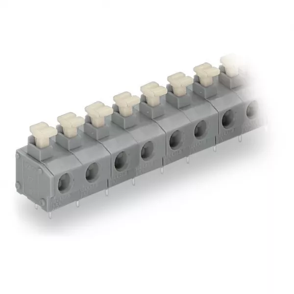 Barrette � bornes CI,2 broches � souder,1C,avec poussoir, 2 p�les / Pas 7,5-7,62 (235-502/331-000)