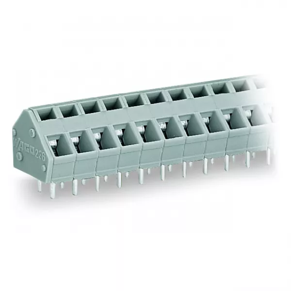 Barrette � bornes CI 2 p�les / 2,5 mm� / Pas 5-5,08 mm / Gris (236-402)
