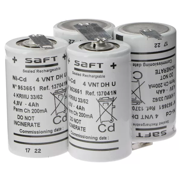 Batterie Ni-Cd 4 �l�ments assembl�s en losange de type VTD70 7Ah (953651)