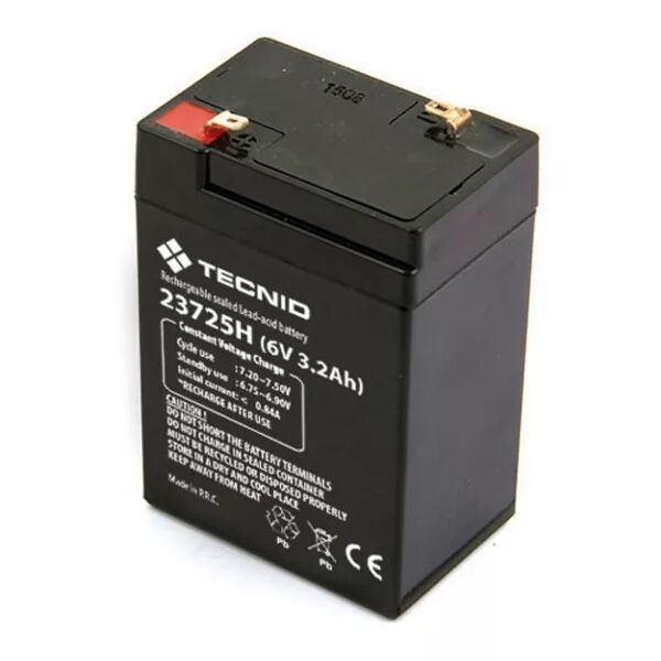Batterie rechargeable au plomb 6V 3,2Ah, Connecteurs FASTON - Vertical