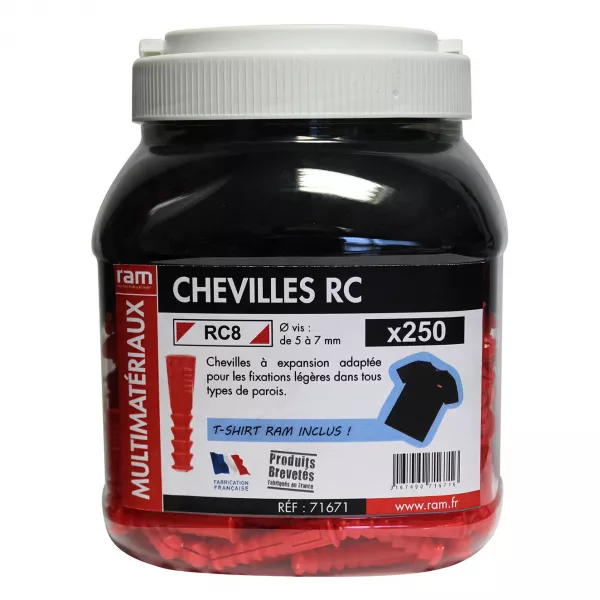 BIDON 250 CHEVILLES RC8 + TS (71671T)
