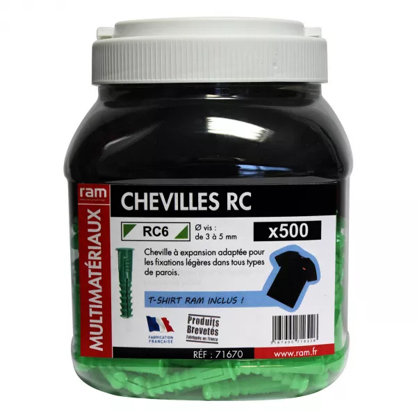 BIDON 500 CHEVILLES RC6 + TS (71670T)
