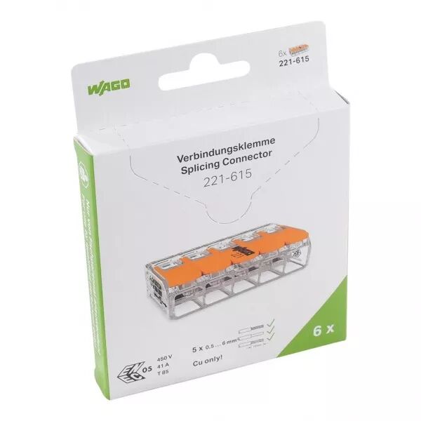 Blister de 6 bornes 221 5x6mm� (221-615/995-006)