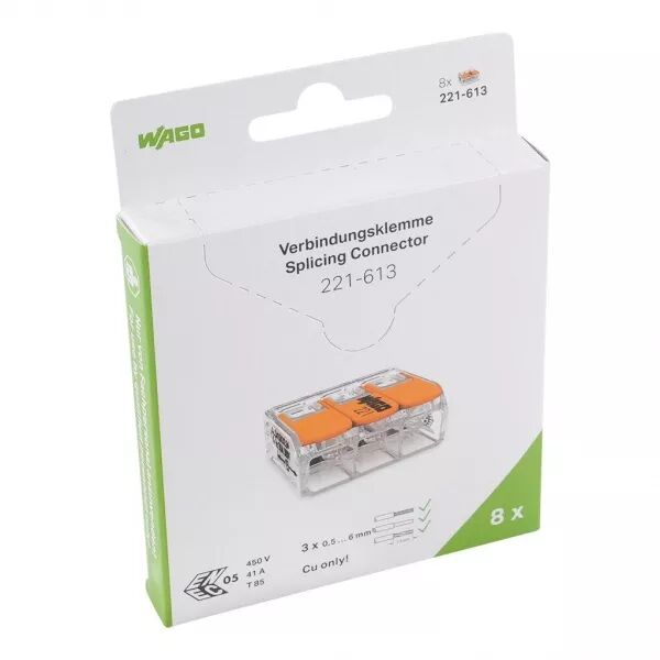Blister de 8 bornes 221 3x6mm� (221-613/995-008)