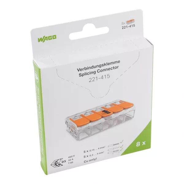 Blister de 8 bornes 221 5x4mm� (221-415/995-008)