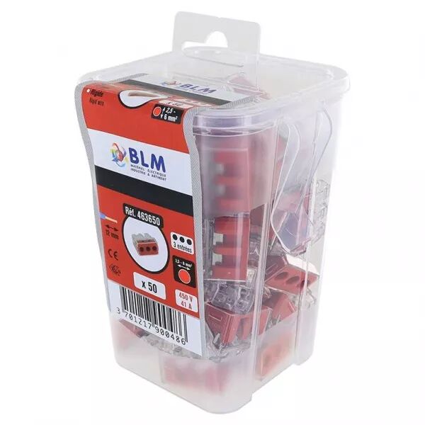 BLM - Bo�te de conn. 3 entr�es rouge 6mm� (463650)