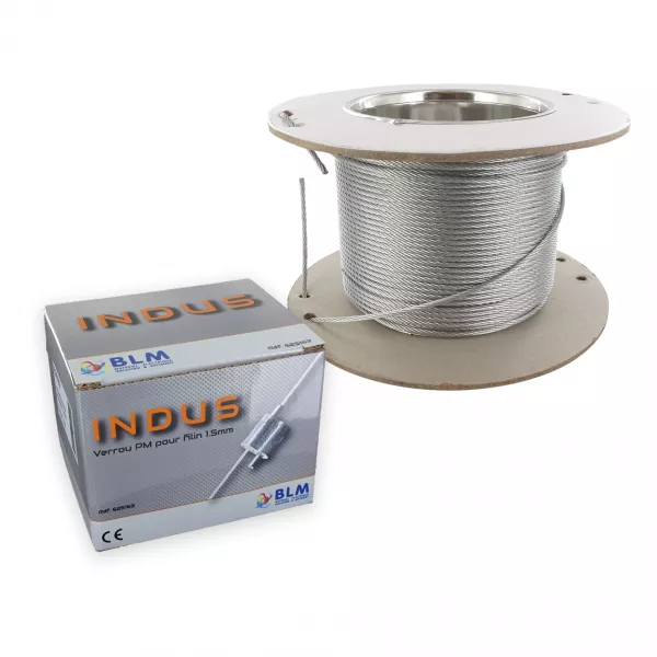 BLM - Lot de 100 verrous INDUS PM + 150m filin 1.5mm (616153)