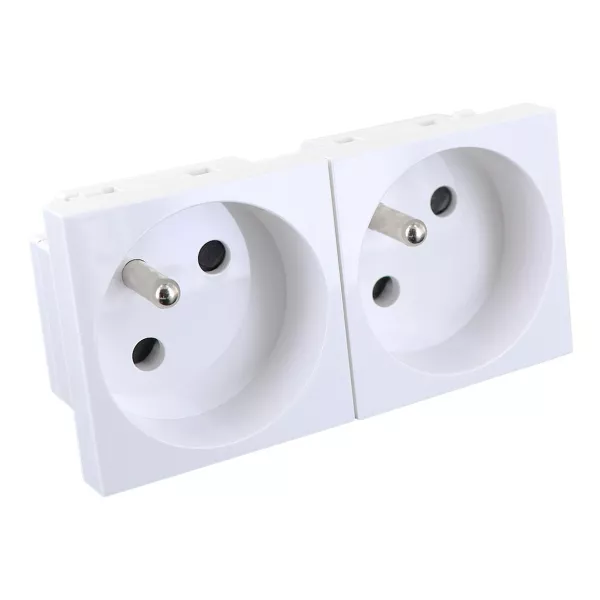 BLM - Prise double 2P+T encastrable 45x90 mm (731122)