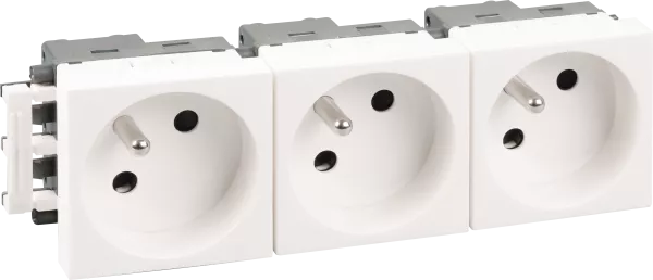 Bloc 3 prises 2P+T blanche (61403)