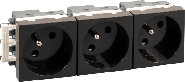 Bloc 3 prises 2P+T noire (61407)