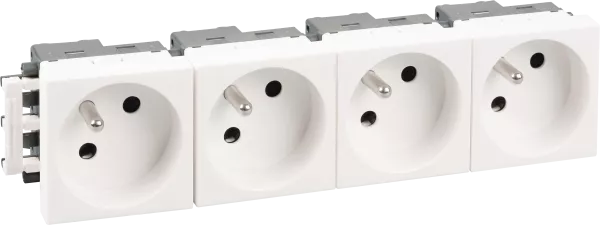 Bloc 4 prises 2P+T blanche (61404)