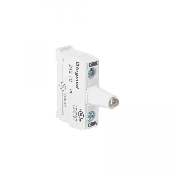 BLOC LUMINEUX LEDS OSMOZ POUR BO�TE � BOUTONS - RACCORDEMENT � VIS - 230V~ BLANC
